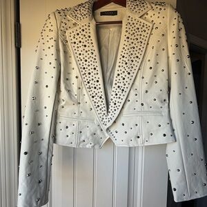 AKIRA White Studded Blazer